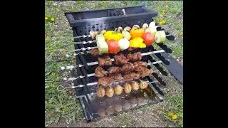 Вертикальный эко-мангал для шашлыка 