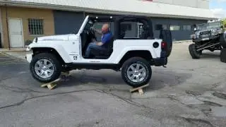 Jeep Wrangler on balance boards