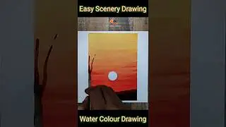 Easy scenery drawing with Watercolour #short #art #drawing