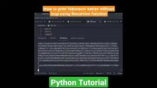 How to print Fabonacci series without Loop using Recursive function in python 
