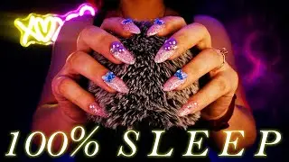 ASMR SLEEPY Fluffy Mic Scratching 💜😴 (Rain + Inaudible Whispers) Soothing White Noise