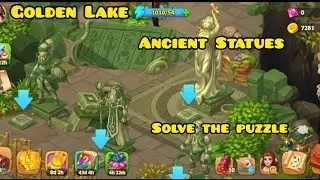 Island Hoppers Jungle Farm game/Lvl 20 /Chapter 1/Golden Lake/Ancient Statues/Solve the puzzle