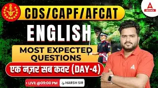 AFCAT/CAPF/CDS English Classes | English- Most Expected Question ( Day-9 ) | English by Harsh Sir