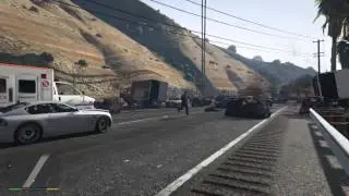 5 minute Grand Theft Auto V highway pileup/explosion.