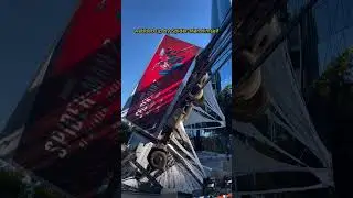"A Spider-Man 2 truck just landed in Sydney but luckily Spider-Man was around to web it up safely"