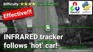 Tracking car from drone using 'infrared' | AI Computer Vision Target Tracking for Autonomous Drone