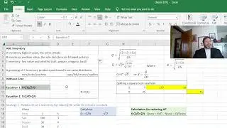 EOQ Without Cost- Excel Example