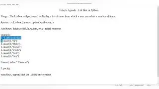 List Box in Python Tkinter||| Python for beginners ||| Learn List box in Hindi.
