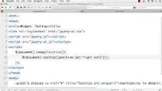 jQueryUI - Widget Tooltip 3 - Position the Tooltip
