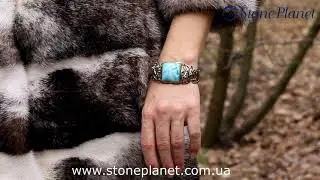 Exclusive silver bracelet with Larimar