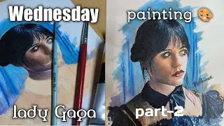 #wednesday #ladygaga acrylic painting tutorial || kannada || part-2 . RAVIKIRAN arts