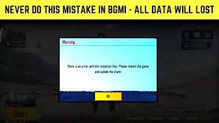 Bgmi Error with the resource files Please Restart the game | Bgmi today problem | ALL DATA LOST 😭