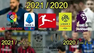 مواعيد بداية الدوريات الخمس الكبرى و دوري أبطال أوربا للموسم الجديد 2020 - 2021