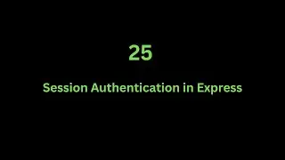 25 SETTING UP COOKIES AND EXPRESS SESSION