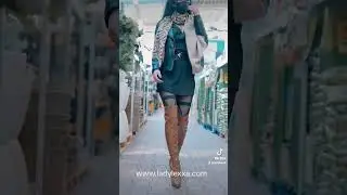 WALKING IN HIGH HEELS OVERKNEE BOOTS