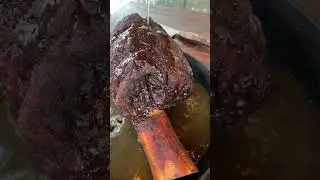 Thor Hammer injected with Whiskey & Duck Fat. Smoked Beef shank for shredded beef. 