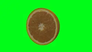 half of orange in green screen animated