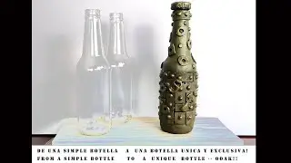 DIY- Como Decorar una Botella de Vidrio para EL- How to Decorate a Glass Bottle for Him.