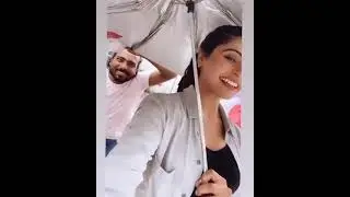 Yukti Kapoor offscreen mastii behind the shoot with umbrella ☂️😂