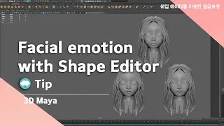 Let's make a facial emotion  with Blend shape and Shape Editor, 3dmaya, modeling, animation, Tips