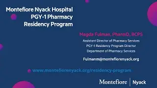 Montefiore Nyack Pharmacy Residency Program