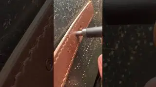 Punching out a watch strap #leathertok #leather #leatherasmr #leathergoods #leatherworks #applewatch