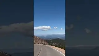 View from our car of our way down from Pike’s Peak! - Out of the passenger-side windeo of the car