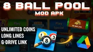8 Ball Pool Mod Apk Download | Unlimited Coins | Long Lines | Latest Version | Google Drive Link |