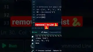 remove() method in List | python tutorial 