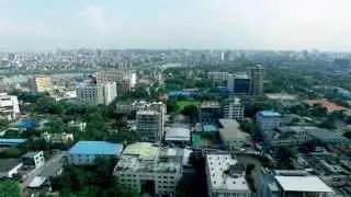 DJI Inspire Quadcopter Aerial Video Flying Over City with Big Birds Around