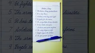 10 Lines Essay on Indian Army | Cursive Writing | English Writing | Cursive Handwriting Practice