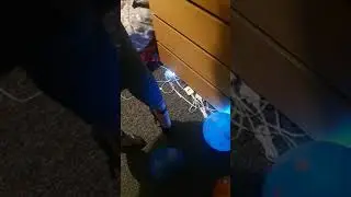 Myself and kelli popping balloon  in high heels