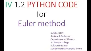 IV 1 2 Python Code Euler method