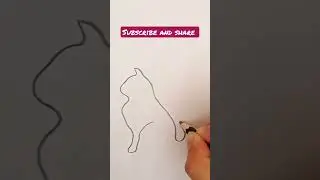 cat, one line drawing,#trending #viral #youtubeshorts #drawing #shortsviral #shorts