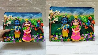 very easy little Radha krishna making with clay🩵🌸/step by step making #clayart