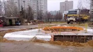 12. Строительство станции метро Марьина Роща БКЛ (Шереметьевская). Готовый ростверк.