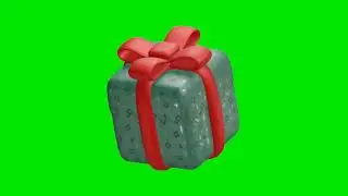 3D Christmas Gift Box | Green Screen Background Video