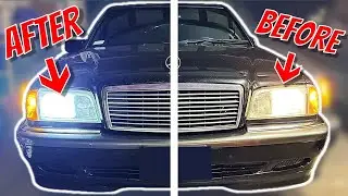 UPGRADE ALERT! Auxito LED Headlights vs Halogen for Mercedes C280
