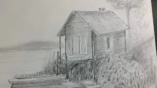 How to draw lakeside house