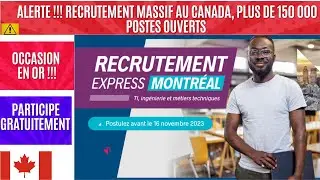 🚨🚨 RECRUTEMENT MASSIF AU CANADA, TALENT MONTREAL, OBTIENS TON PERMIS DE TRAVAIL MAINTENANT