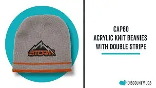 Embroidered Acrylic Knit Beanies with Double Stripe