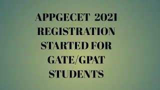 APPGECET 2021 COUNSELLING | appgecet gate/gpat registration | appgecet counselling