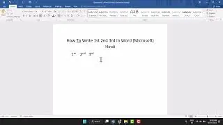 How To Write 1st 2nd 3rd In Word Microsoft Hindi