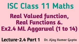 isc class 11 maths | ml aggarwal Ex 2.4 (1-14) | Real Valued and Real functions | L 2.4 part 1 |
