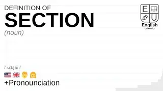 SECTION meaning, definition & pronunciation | What is SECTION? | How to say SECTION