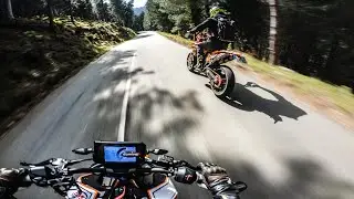 CHASING A FAST 125 EXC THROUGH THE MOUNTAIN - KTM 390 DUKE [4K/RAW]