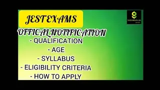 JEST Exams information 2021 || Government exams notification 2021