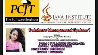 Question Set 01 | Database Management System | Java Institute