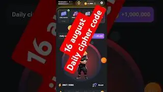 Hamster Kombat Daily Cipher Code 16 August 2024 || Hamster Daily Cipher || Daily Cipher 16 August