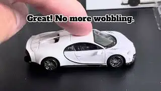 Solving Wobbly Tire Problems on My Mini GT Bugatti Chiron Super Sports - White